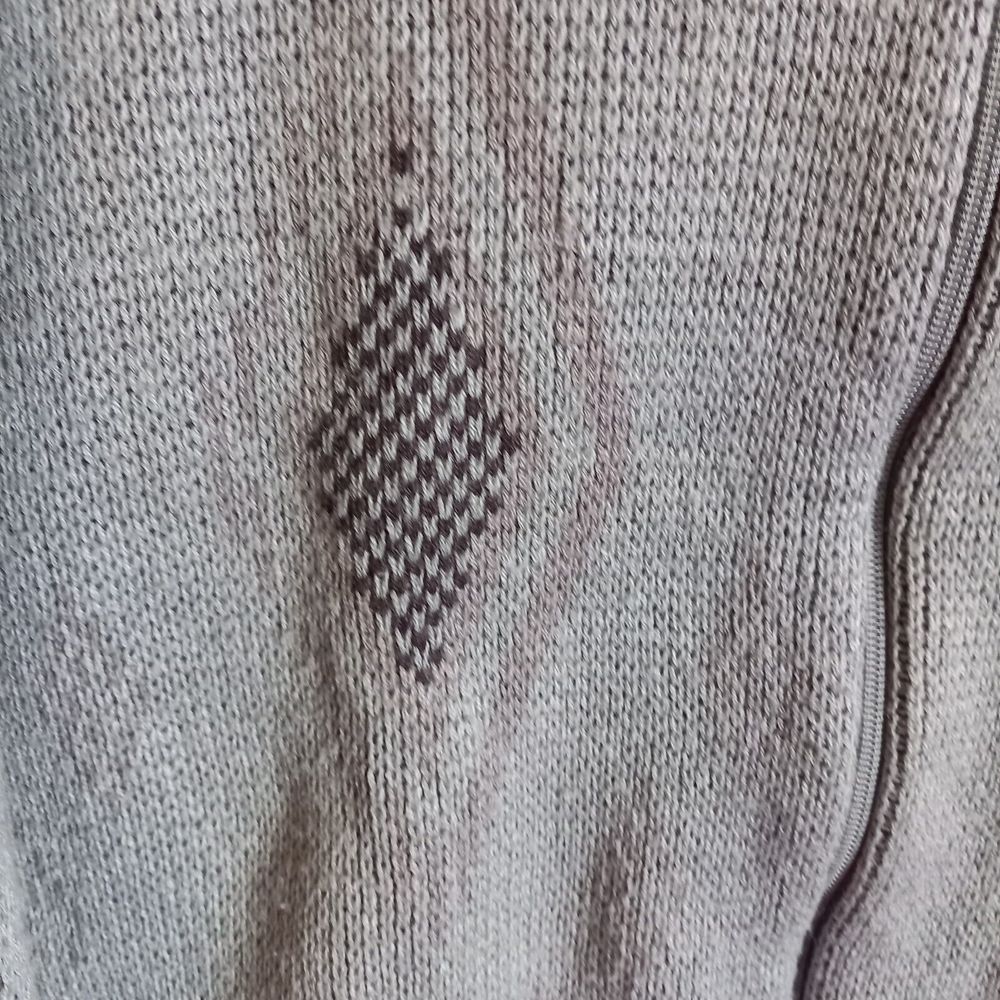 Size 46-48 PittoPit 25¾ Vintage Di Marco Zip Up Patterned Cardigan - Picture 3 of 6